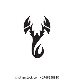 Plantilla vectorial de diseño del logotipo del escorpión negro