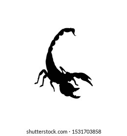 black scorpion silhouette, animal vector.