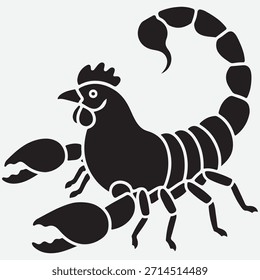 Black scorpion silhouette illustration with sharp details, perfect for design, logo, or Scorpio zodiac symbol