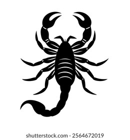 Black scorpion  silhouette vector icon design a white background