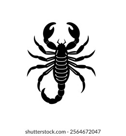 Black scorpion  silhouette vector icon design a white background