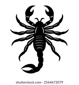 Black scorpion  silhouette vector icon design a white background