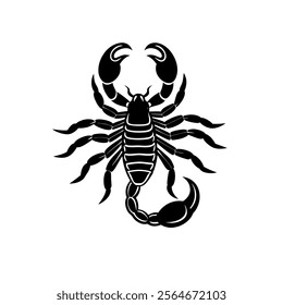 Black scorpion  silhouette vector icon design a white background