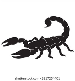 A black scorpion silhouette vector style illustration