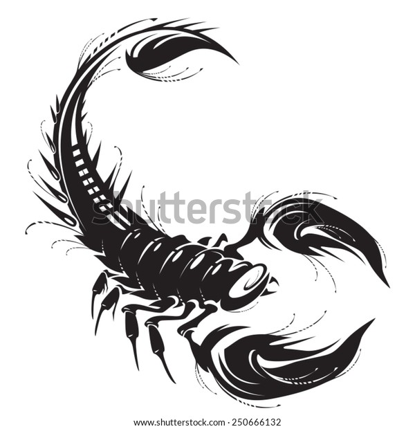 Black Scorpion Tattoo Vector Stock Vector (Royalty Free) 250666132 ...