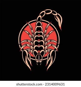 black scorpion tattoo vector design