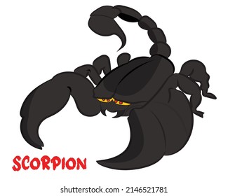 pasos de diseño vectorial de Scorpion negro
