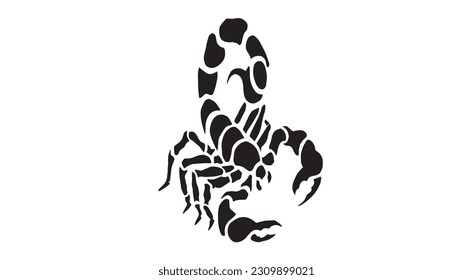 black scorpion vector illustration on white background.