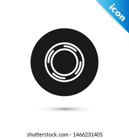 Black Scotch icon isolated on white background. Roll of adhesive tape for work and repair. Sticky packing tape. Office tool and stuff.  Vector Illustration