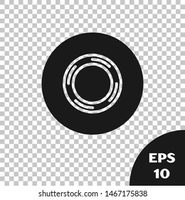 Black Scotch icon isolated on transparent background. Roll of adhesive tape for work and repair. Sticky packing tape. Office tool and stuff.  Vector Illustration