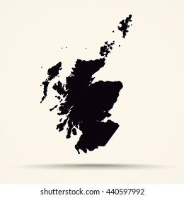 Black Scotland Map Illustration