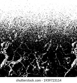 Black scratched crack background vector illustration Isolated on white background.