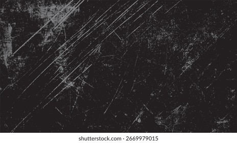 Black scratched grunge backdrop. Distressed dark rough texture. Vintage surface design for abstract creative projects.