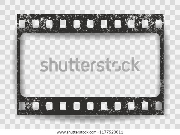 四角い背景に黒い傷の付いたグランジフィルムストリップと影 ベクター画像 のベクター画像素材 ロイヤリティフリー