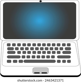 black screen laptop vector icon