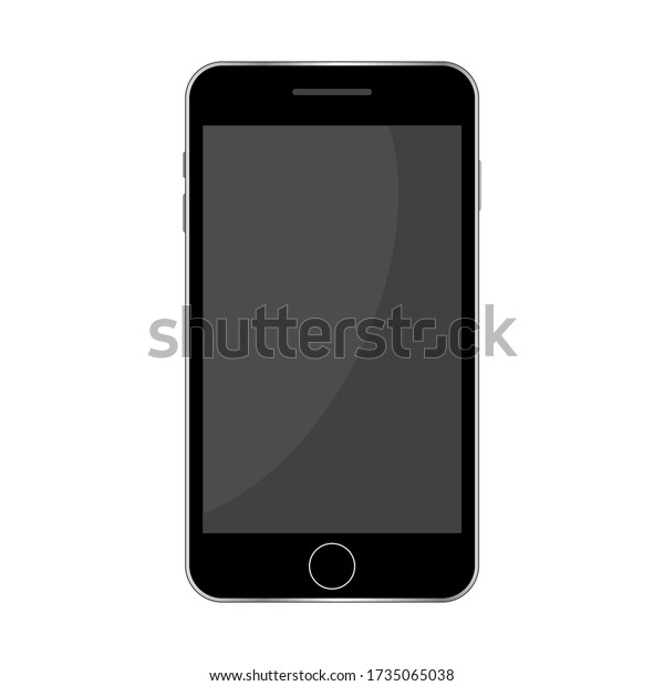 Black Screen Mobile Phone Isolated Smartphone Stock Vector (Royalty
