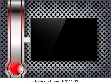 black screen on a metal background