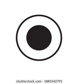 black screen recorder button icon design 