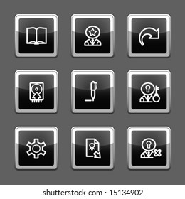 Black screen web icons, set 6