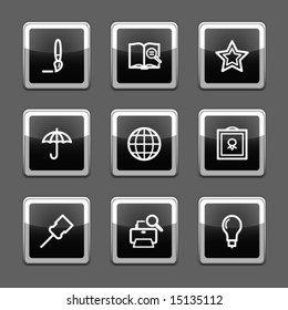 Black screen web icons, set 9