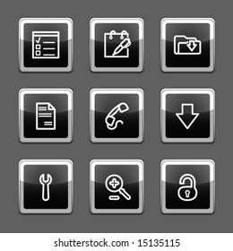 Black screen web icons, set 8