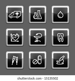 Black screen web icons, set 12