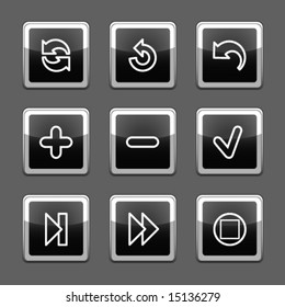 Black screen web icons, set 29