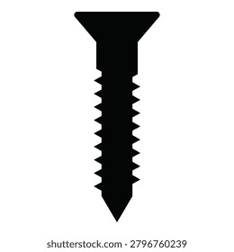 Black screw icon with sharp pointed tip and triangular head icon