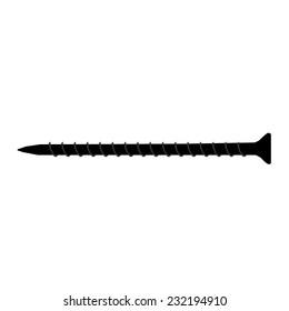 Black screw, screw isolated, screw icon, screw head