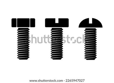 Black screw vector icons on white backround