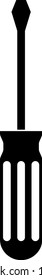 Black Screwdriver icon isolated on white background. Service tool symbol.  Vector Illustration