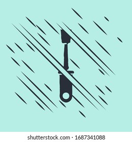 Black Screwdriver icon isolated on green background. Service tool symbol. Glitch style. Vector Illustration