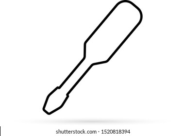 black screwdriver icon, line art, vector illustration