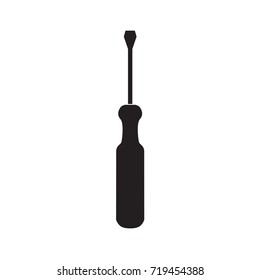 black screwdriver icon- vector illustration