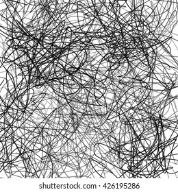 Black scribble background, vector illustration, black and white.