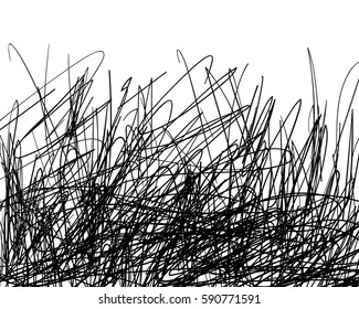 Black scribble drawing background with blank space on top, Vector