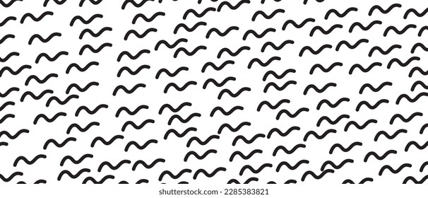 Black scribble line pattern on white background. Hand drawn lines pattern for backdrop design and wallpaper template. Simple classic lines with repeat texture. Lines background, vector illustration