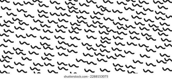 Black scribble line pattern on white background. Hand drawn lines pattern for backdrop design and wallpaper template. Simple classic lines with repeat texture. Lines background, vector illustration