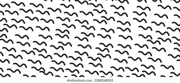 Black scribble line pattern on white background. Hand drawn lines pattern for backdrop design and wallpaper template. Simple classic lines with repeat texture. Lines background, vector illustration