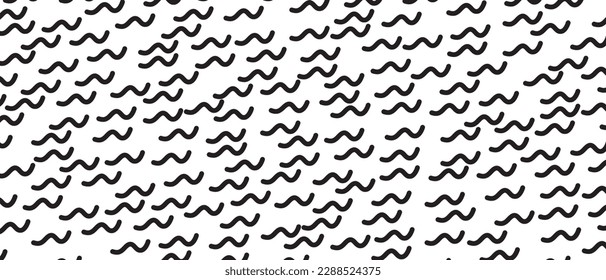 Black scribble line pattern on white background. Hand drawn lines pattern for backdrop design and wallpaper template. Simple classic lines with repeat texture. Lines background, vector illustration
