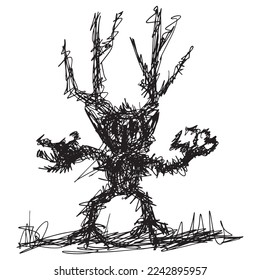 Garabatos negros que representan figuras fantasmas