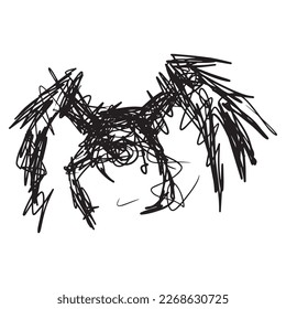 black scribbles depicting ghost figures