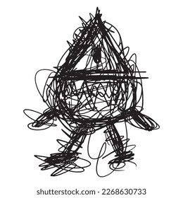 black scribbles depicting ghost figures