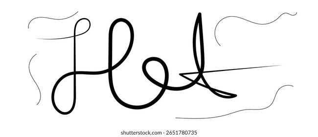 Uma fonte de script preta soletra a palavra "Hot" de uma maneira estilizada e fluente. 