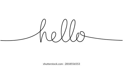 Black script word hello on white background 
