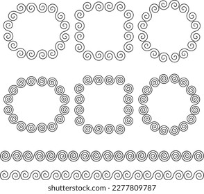 black scroll frames and border patterns