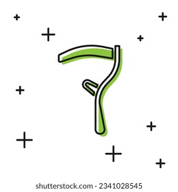 Icono de Black Scythe aislado en fondo blanco. Feliz fiesta de Halloween.  Vector
