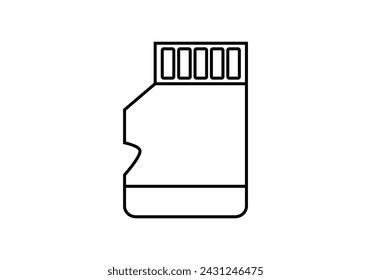 Black sd card icon on white background.