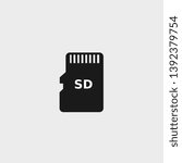 Black sd card icon vector