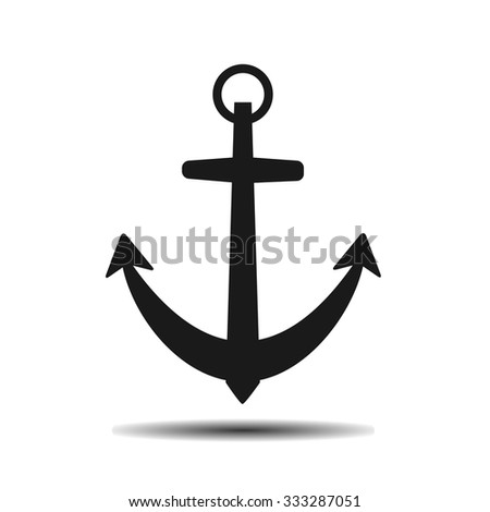 black sea anchor vector flat icon on a light background. Simple color illustration. Schematic picture.
